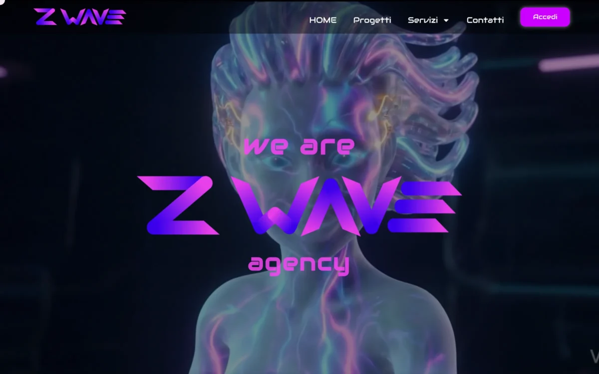 Homepage del sito Z Wave Agency: «We are Z Wave agency»